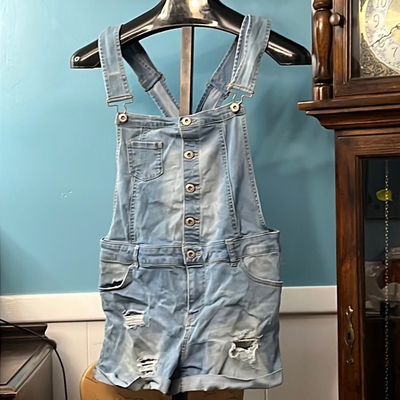 Wax Jean Shorts Wax Jean Shortalls Distressed Short Overalls